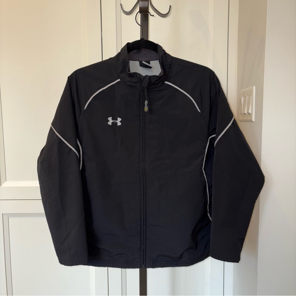 Under Armour Black Athletic Full Zip Storm Puck Warm Up Jacket Coat Youth XL 18